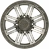 Falcon Ridge Wheel Glide SBL-8S 15x7, 4/156, 5+2, Silver And Gun Metal Gray Wheel